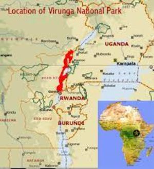 map of Virunga Mountains 